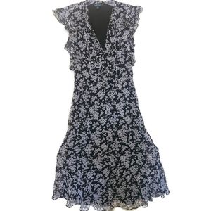 Ralph Lauren black  floral print summer dress. Size 8